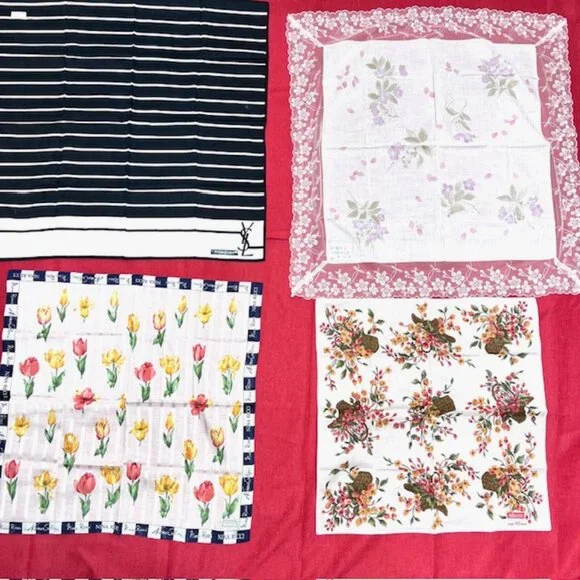BUNDLE 4: YSL--NINA RICCI-JP -A.O. AtsukiScarf/Handker Cotton/Silk 25" 19"(88 - Picture 11 of 16